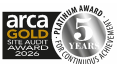 ARCA Gold Site Audit Award 2026 - Platinum Award, 5 years